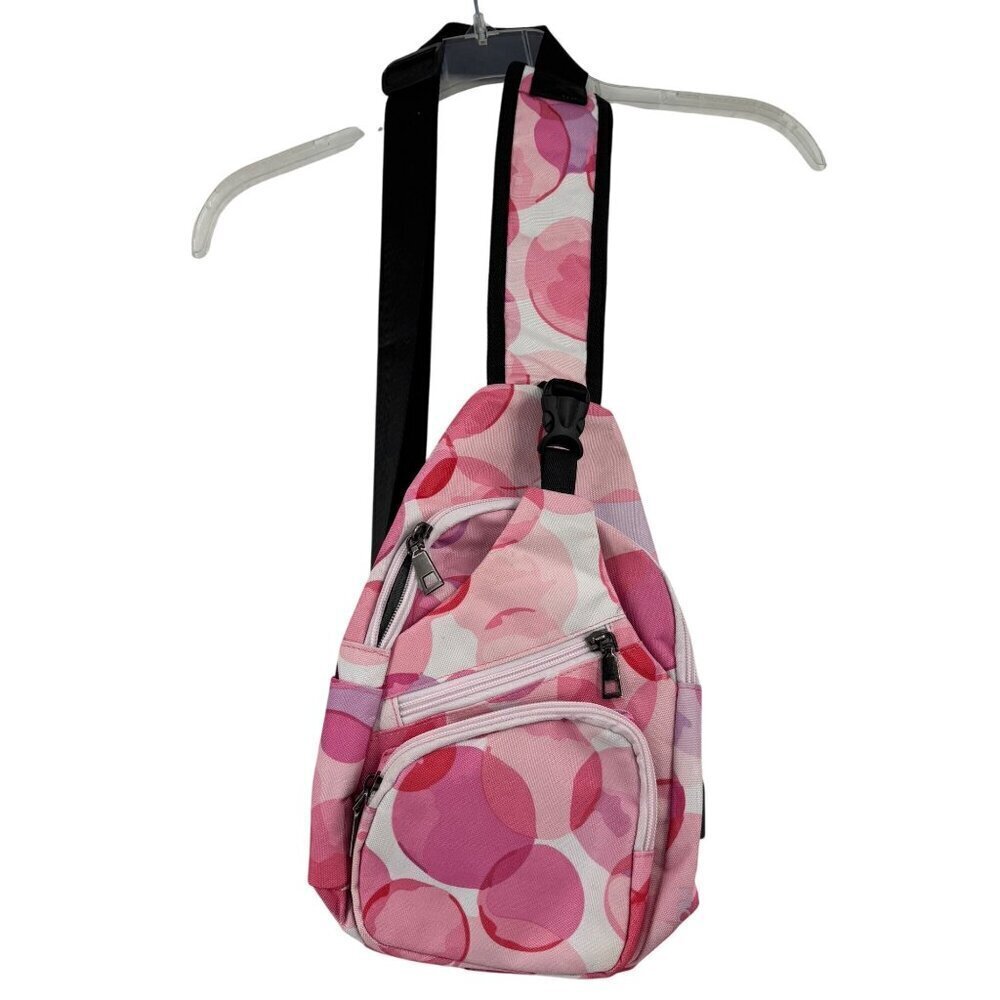 Nupouch Anti-Theft Daypack Sling Bag Pink Whiteโ Backpack USB Charger Handbag